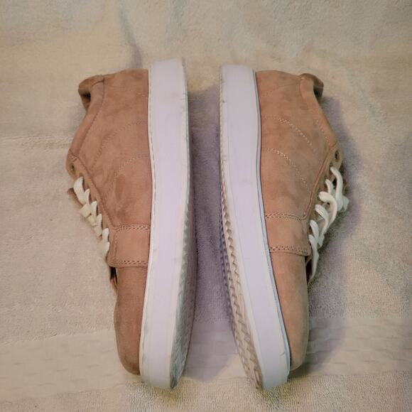 LAUREN RALPH LAUREN ANGELINE Beige Suede Women's Athletic Sneaker Shoe 8.5 - Picture 7 of 9